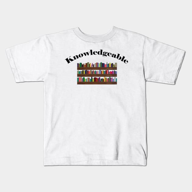 Knowledgeable Bookshelf Kids T-Shirt by Benny Merch Pearl